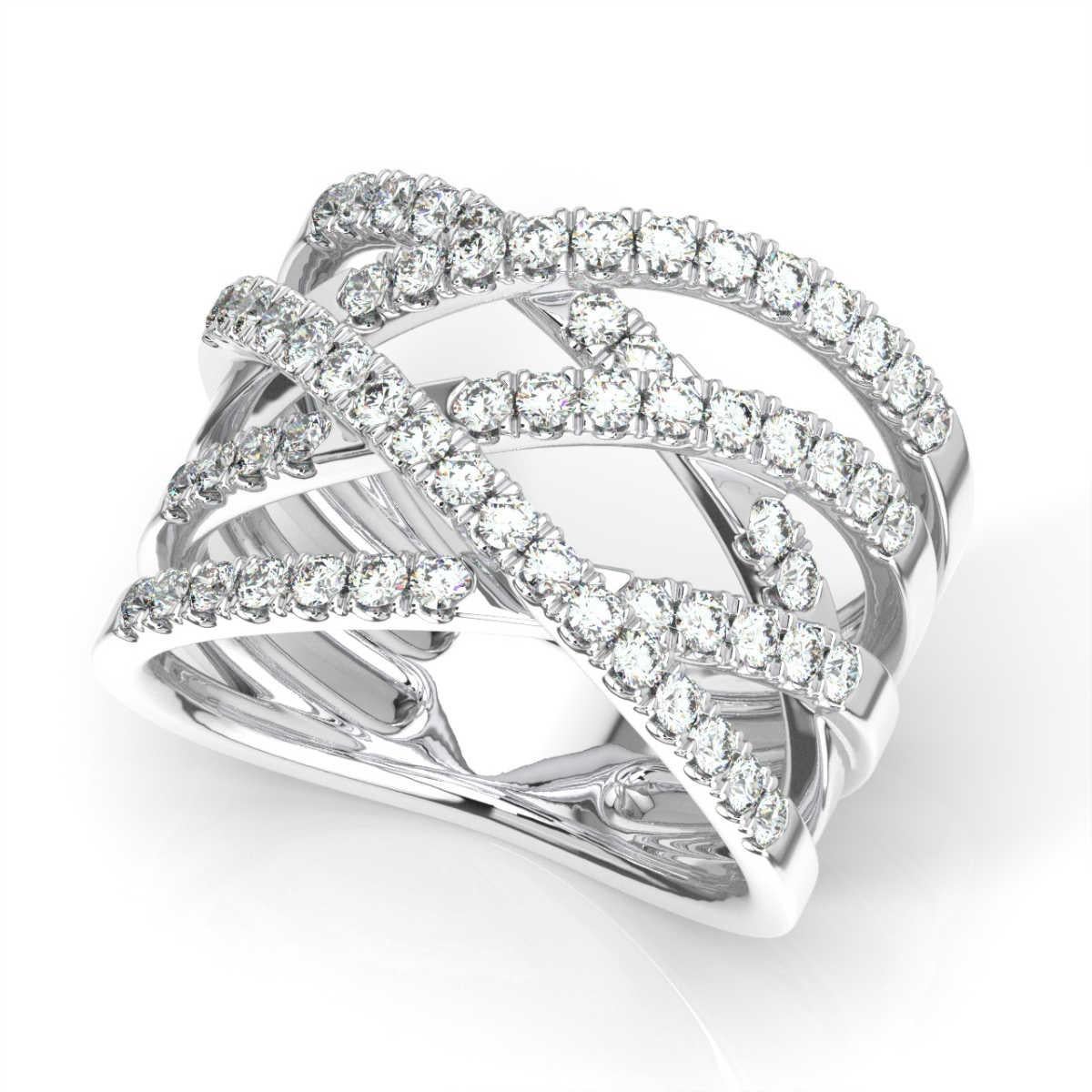 Round Cut Platinum Laval Fashion Diamond Ring '1.00 Carat' For Sale