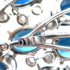 Platinum Leaf-Shaped Brooch with 13.08ctw Sapphires & Diamonds