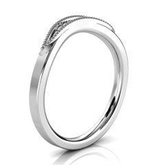 Platinum Lille Curved Milgrain Diamond Ring