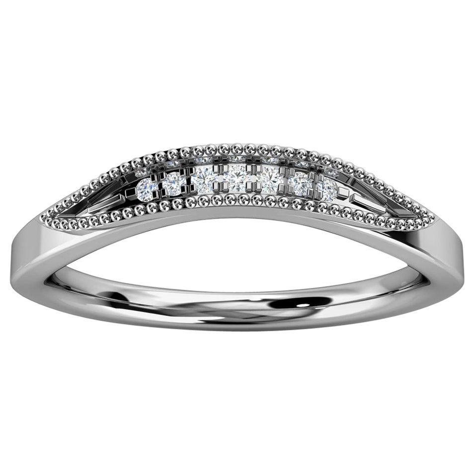 For Sale:  Platinum Lille Curved Milgrain Diamond Ring