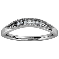 Platinum Lille Curved Milgrain Diamond Ring