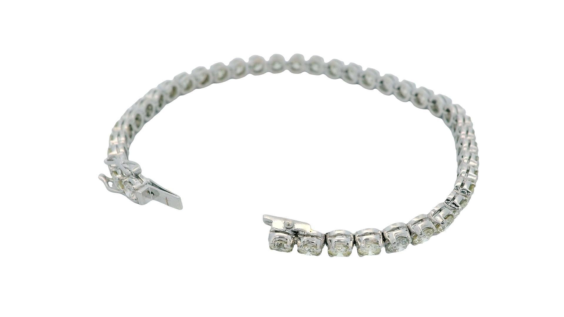 Pulsera Línea Platino Con Diamante 6.8Ct Corte redondo en venta