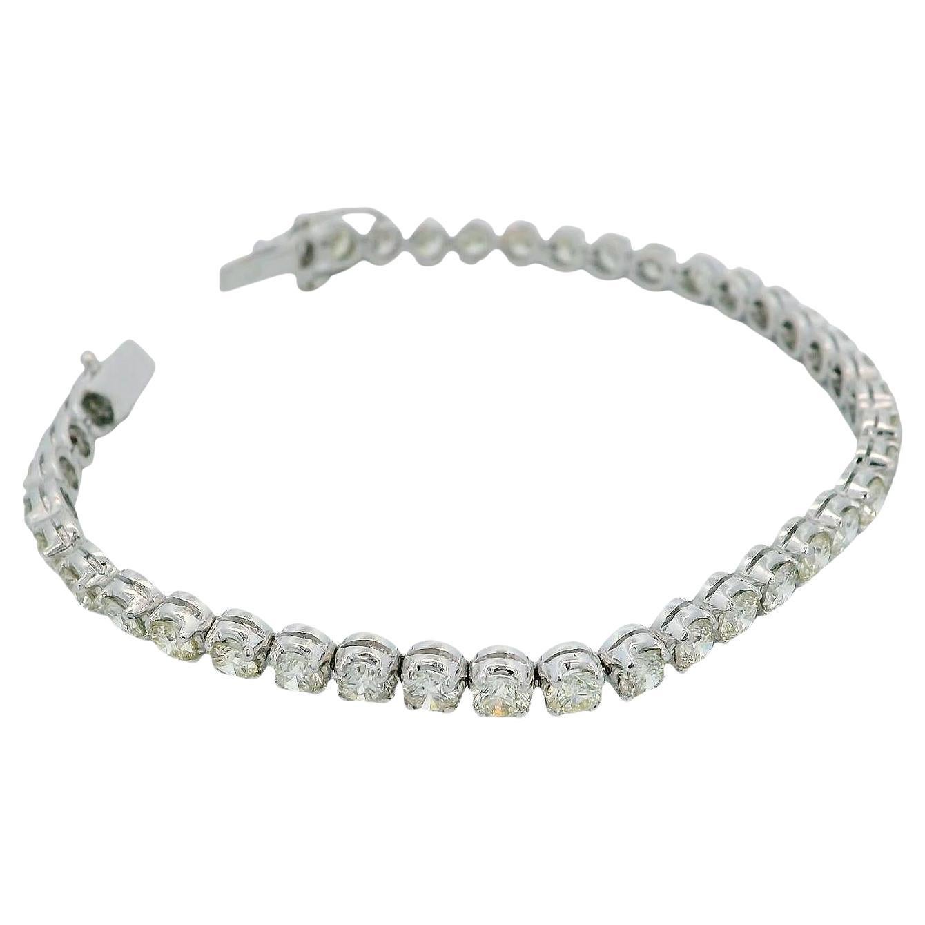 Bracelet de ligne en platine avec diamant de 6.8Ct