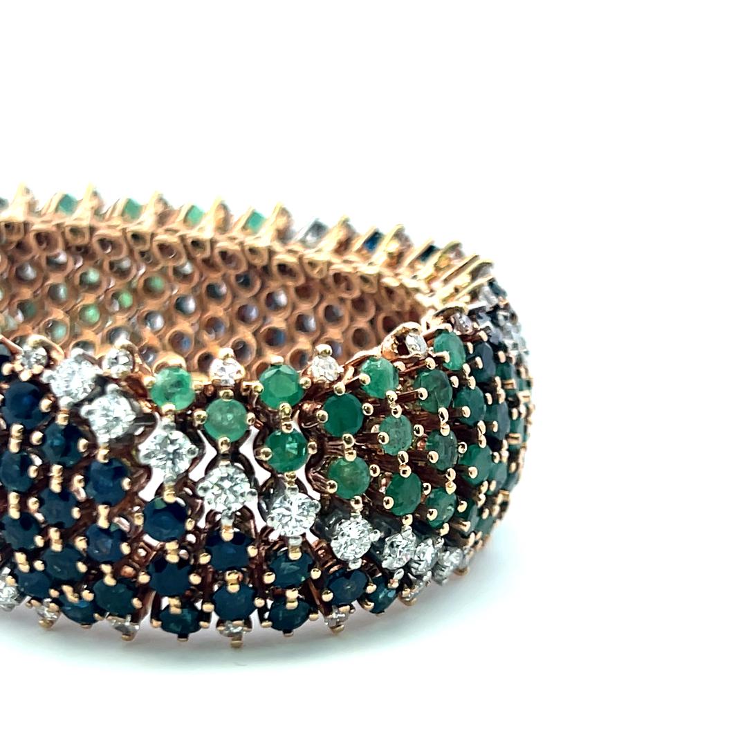 Pulsera de eslabones de platino con esferas de diamantes brillantes redondos G-SI1 de 13,60 ct en venta 5