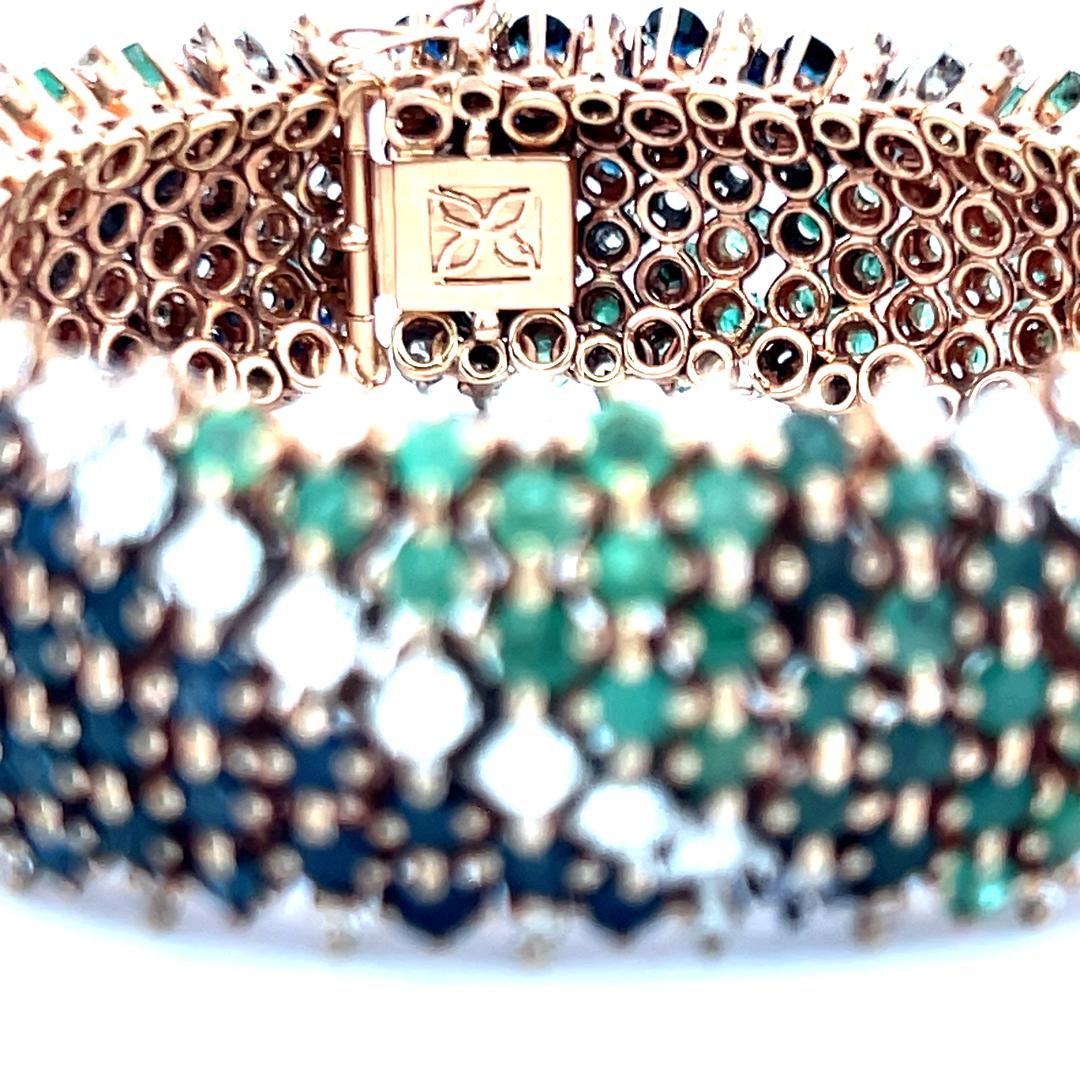 Pulsera de eslabones de platino con esferas de diamantes brillantes redondos G-SI1 de 13,60 ct en venta 2