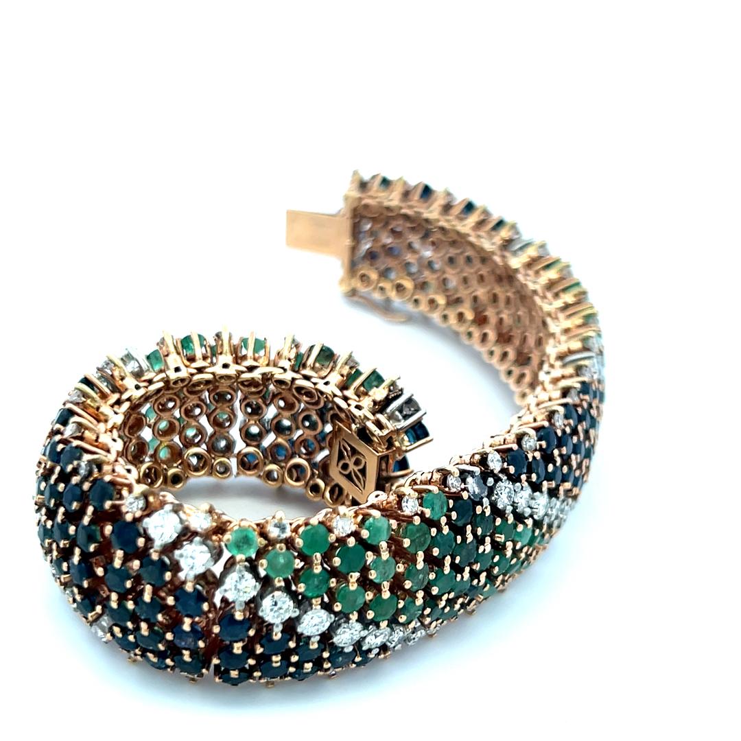 Pulsera de eslabones de platino con esferas de diamantes brillantes redondos G-SI1 de 13,60 ct en venta 3