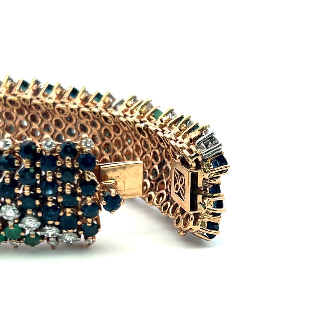 Pulsera de eslabones de platino con esferas de diamantes brillantes redondos G-SI1 de 13,60 ct en venta 4