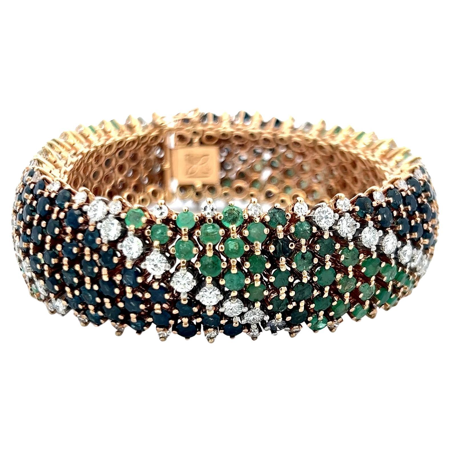 Pulsera de eslabones de platino con esferas de diamantes brillantes redondos G-SI1 de 13,60 ct