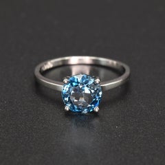 Platinum London Blue Topaz Ring