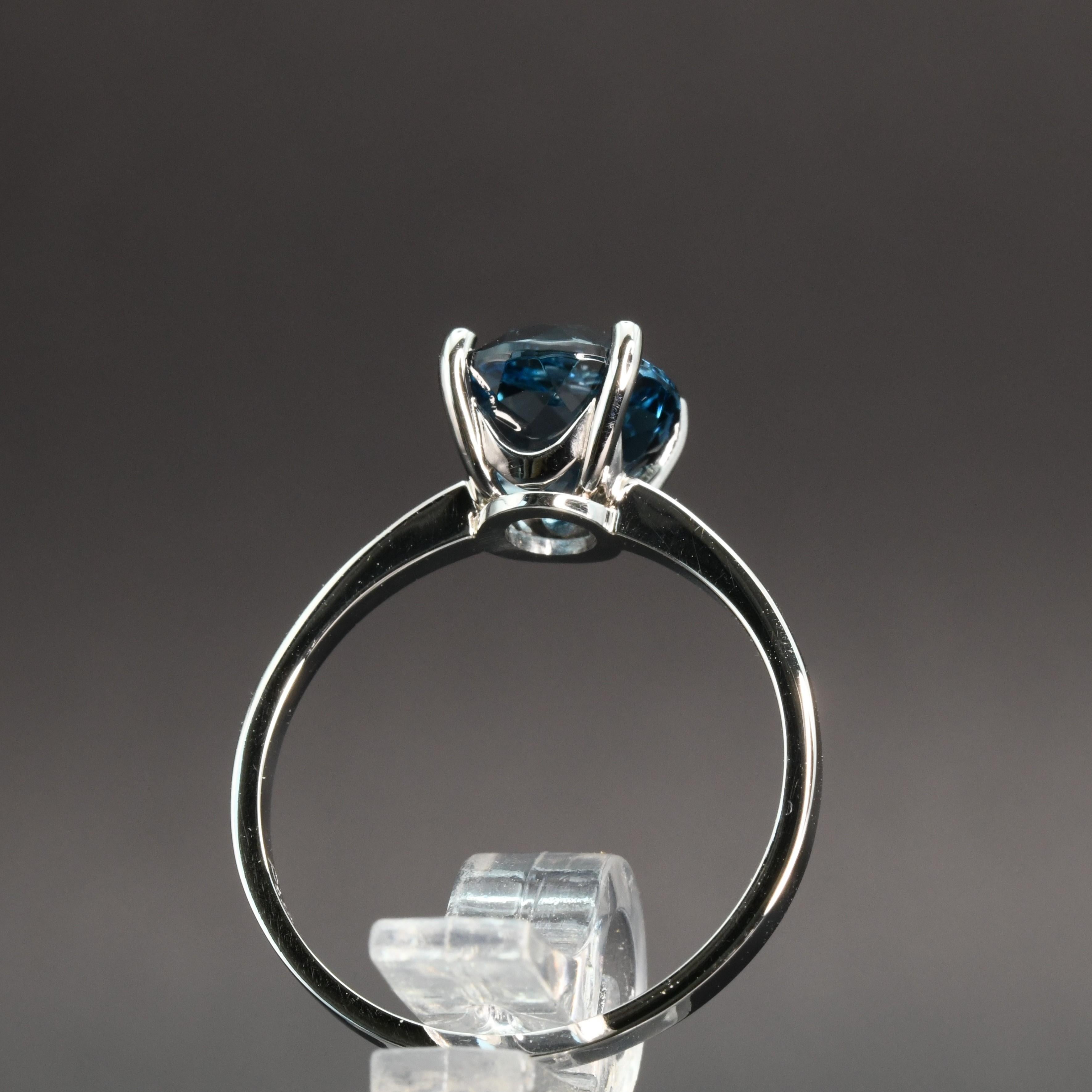 Platinum London Blue Topaz Ring For Sale 1