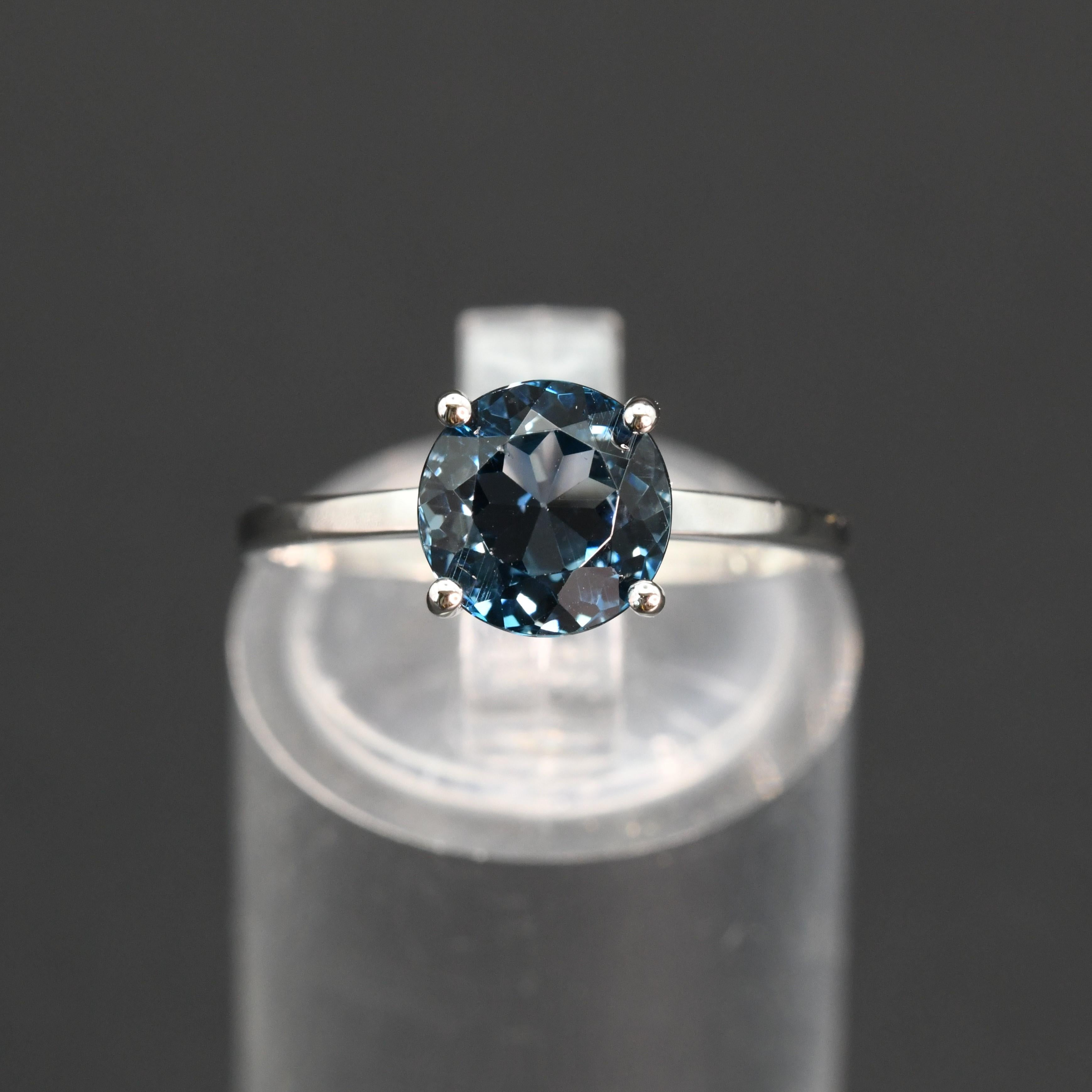 Platinum London Blue Topaz Ring For Sale 3