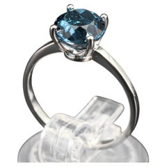 Platinum London Blue Topaz Ring
