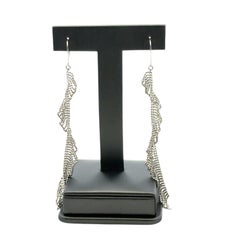 Platinum Long Dangle Chain Earrings