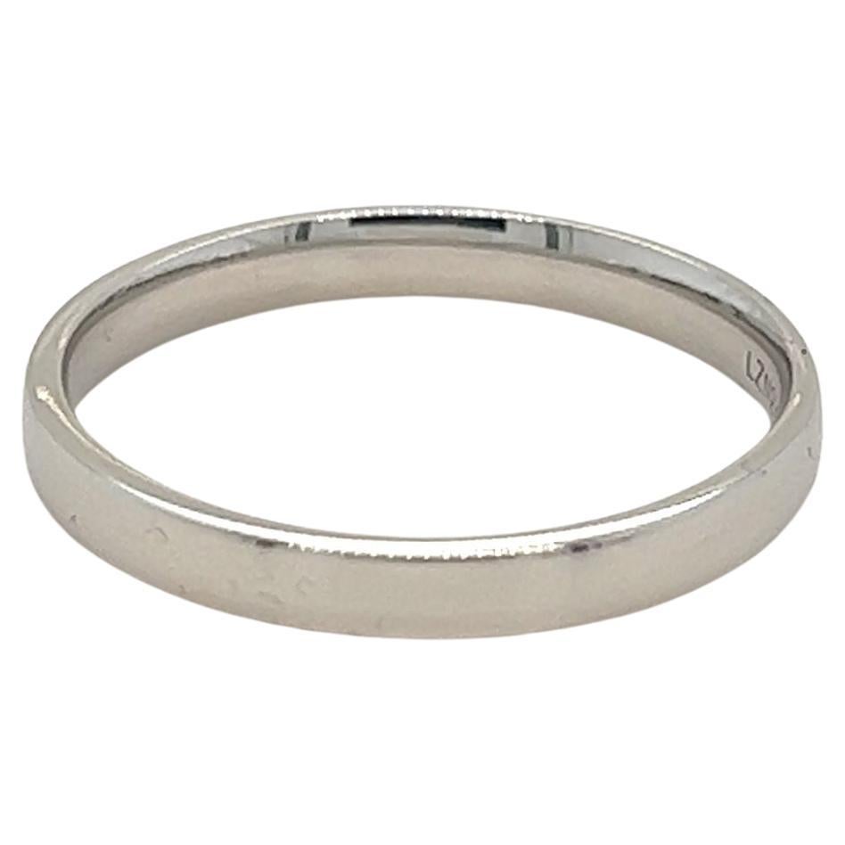 Platinum Wedding band Low-Domed Modern Court Band, made in London For Sale