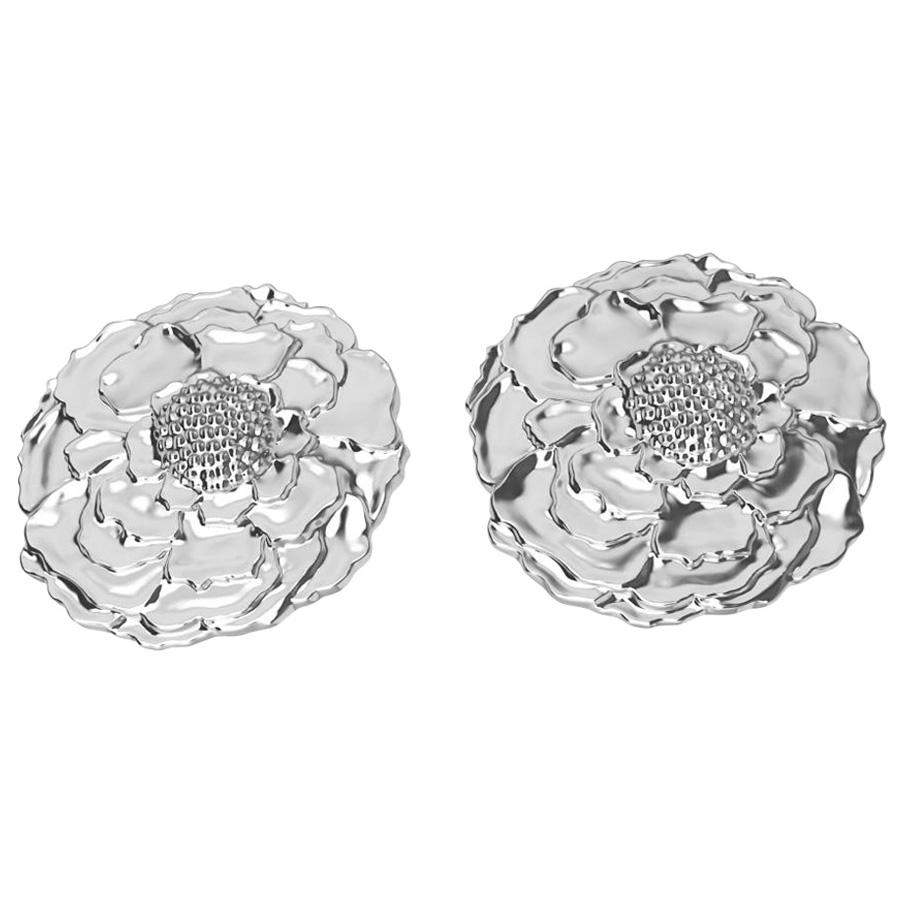 Platinum Marigold Stud Earrings