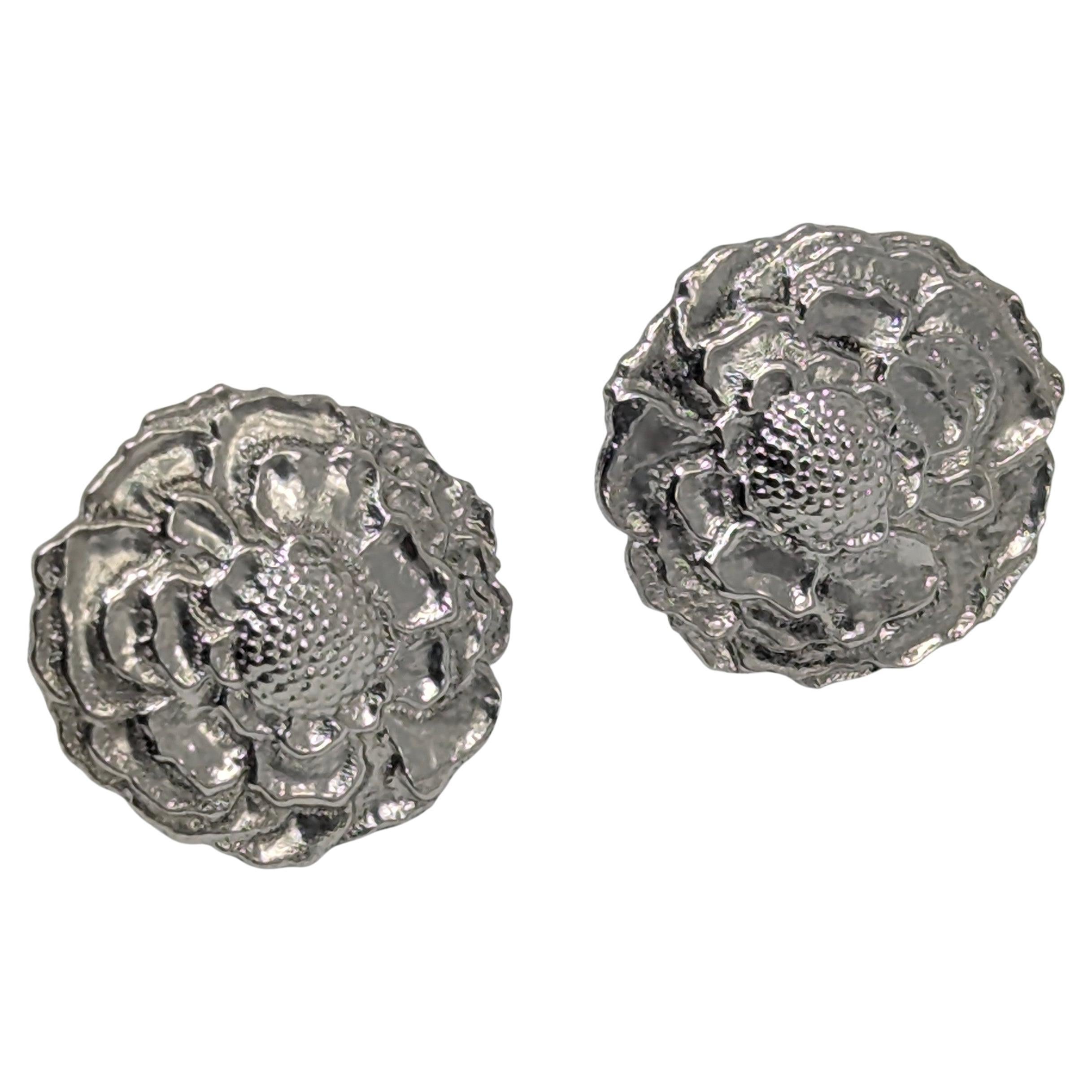 Clous d'oreilles platine et or rose en vente