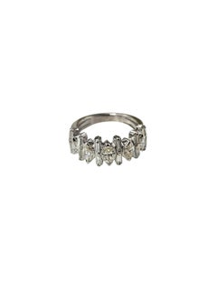 Platinum Marquis and Baguette Diamond Ring Size 7.25 #25246