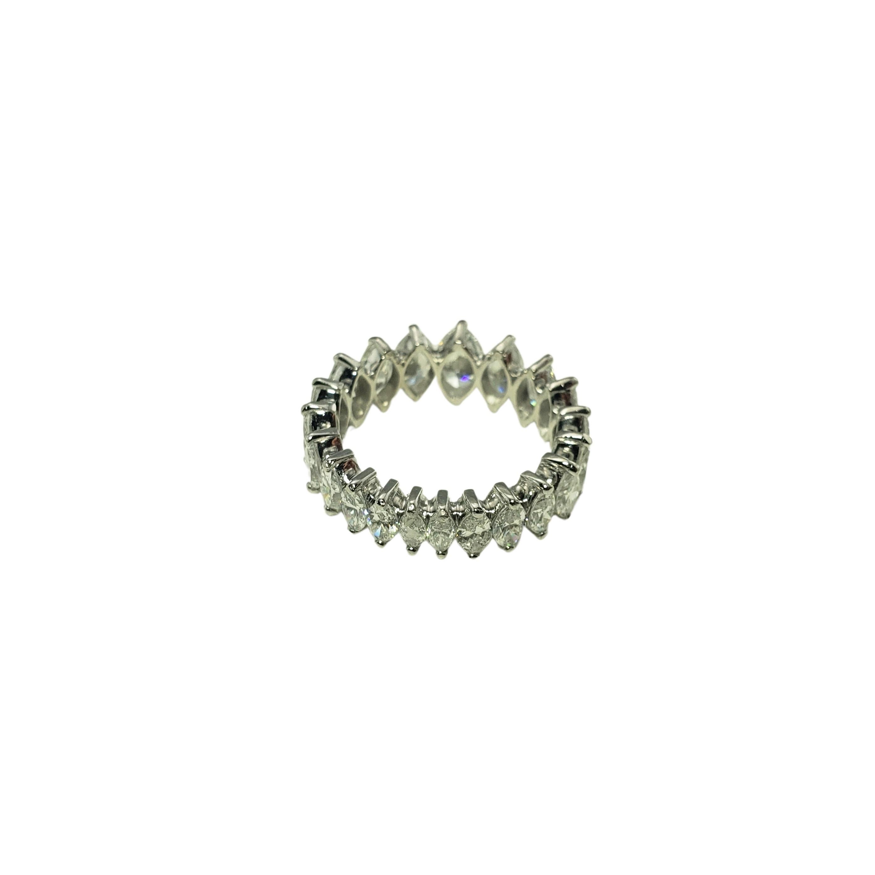 Women's Platinum Marquis Diamond Eternity Band Ring Size 6.75 #17274