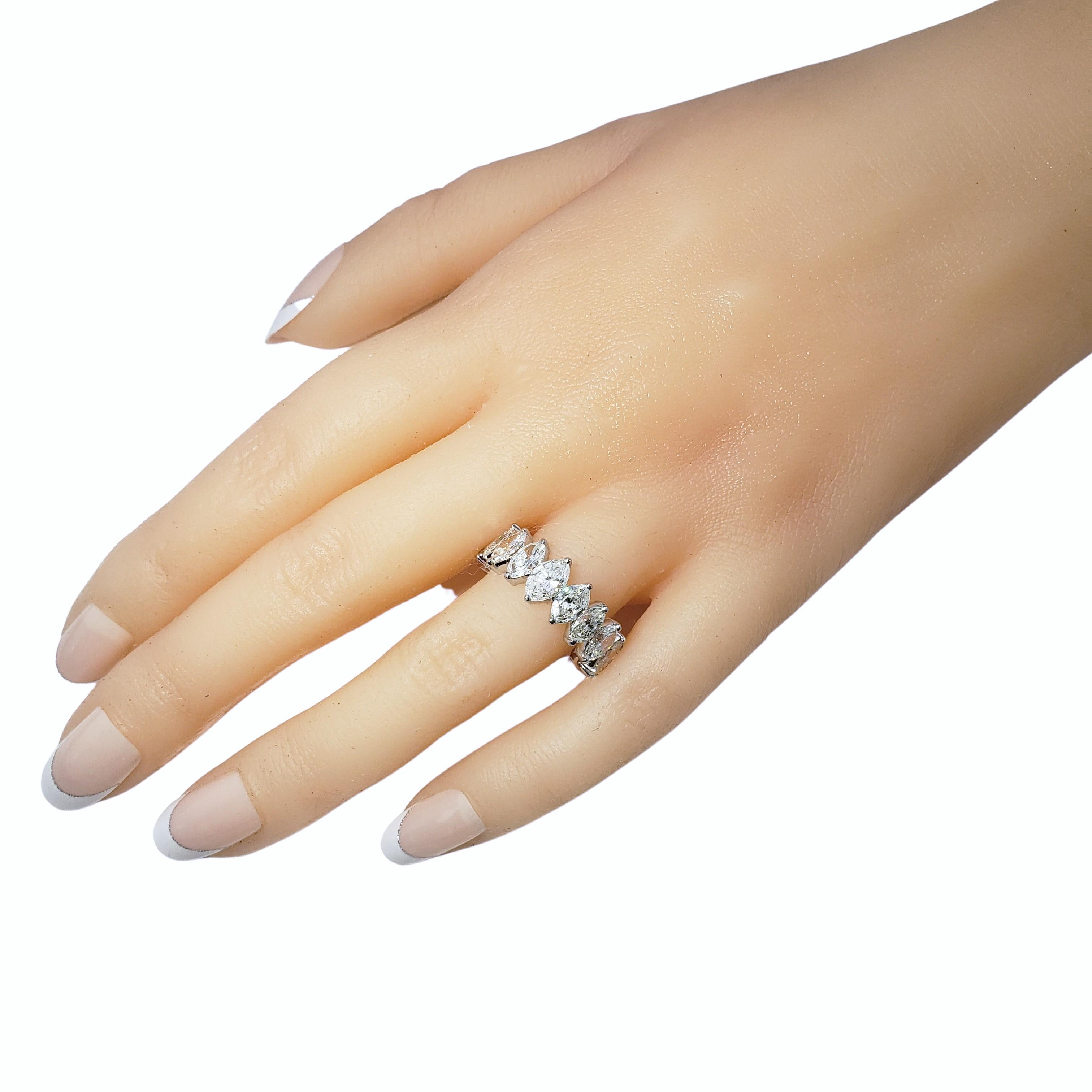 Platinum Marquis Diamond Eternity Band Ring Size 6.75 #17274 1