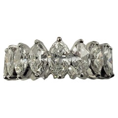 Platinum Marquis Diamond Eternity Band Ring Size 6.75 #17274