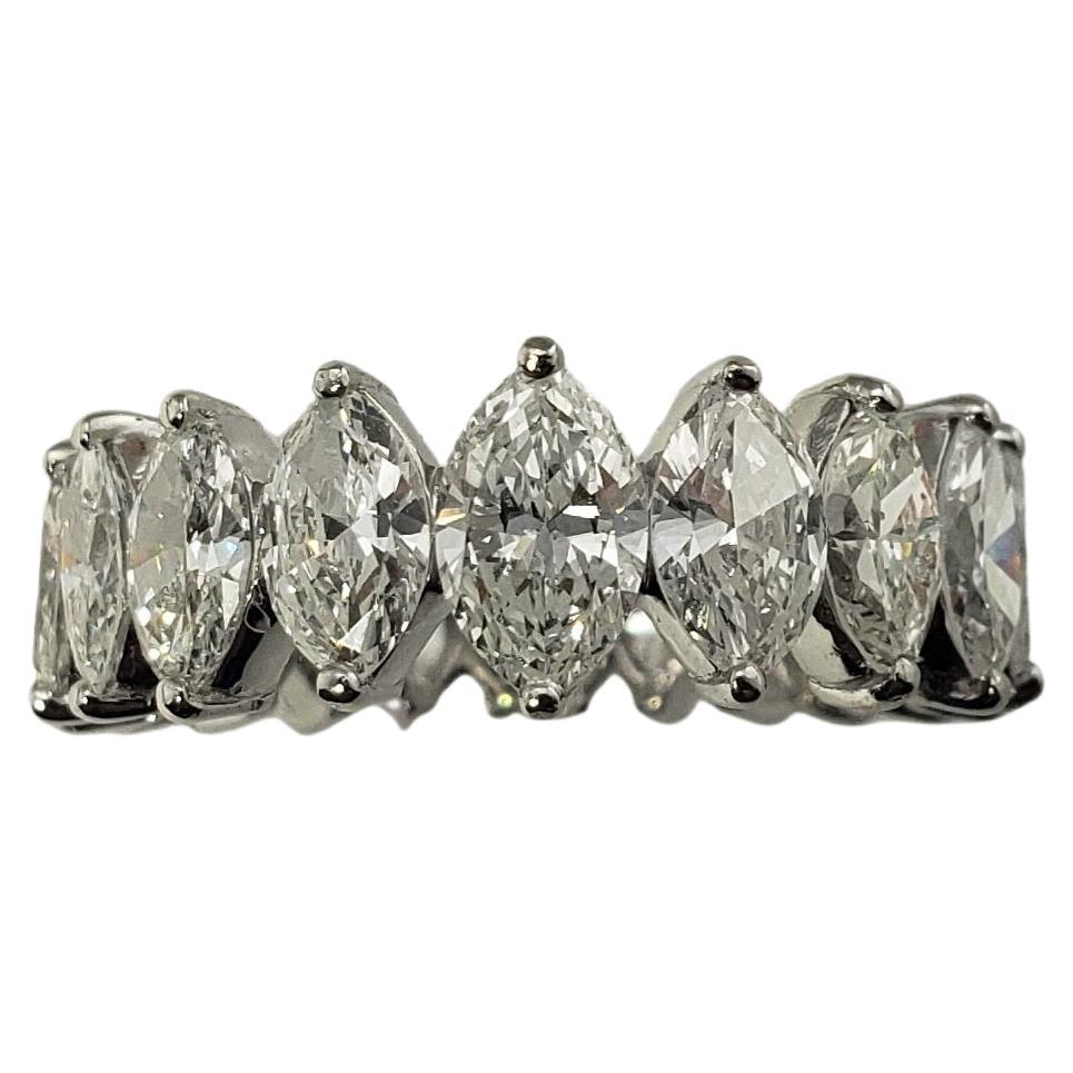 Platinum Marquis Diamond Eternity Band Ring Size 6.75 #17355