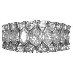 Platin Marquise und runder Diamant Band Ring