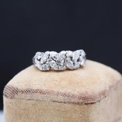 Platinum Marquise and Round Diamond Wedding Band
