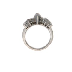 Platinum Marquise & Brilliant Cut Diamond Band