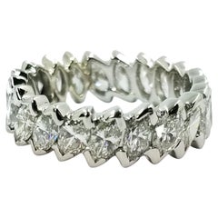 Platinum Marquise Cut Diamond Eternity Band Ring