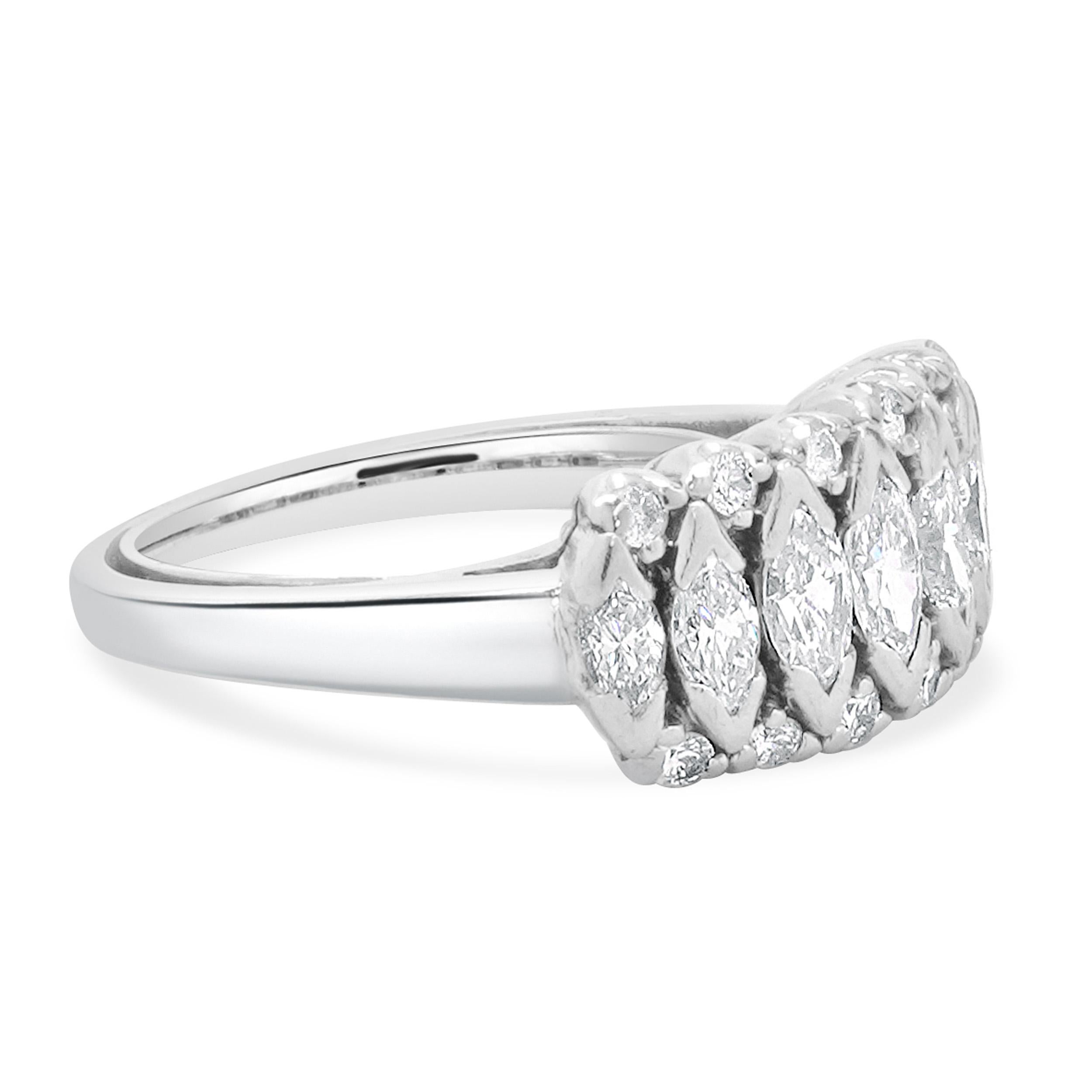 Fascia di diamanti marquise in platino In condizioni ottime in vendita a Scottsdale, AZ