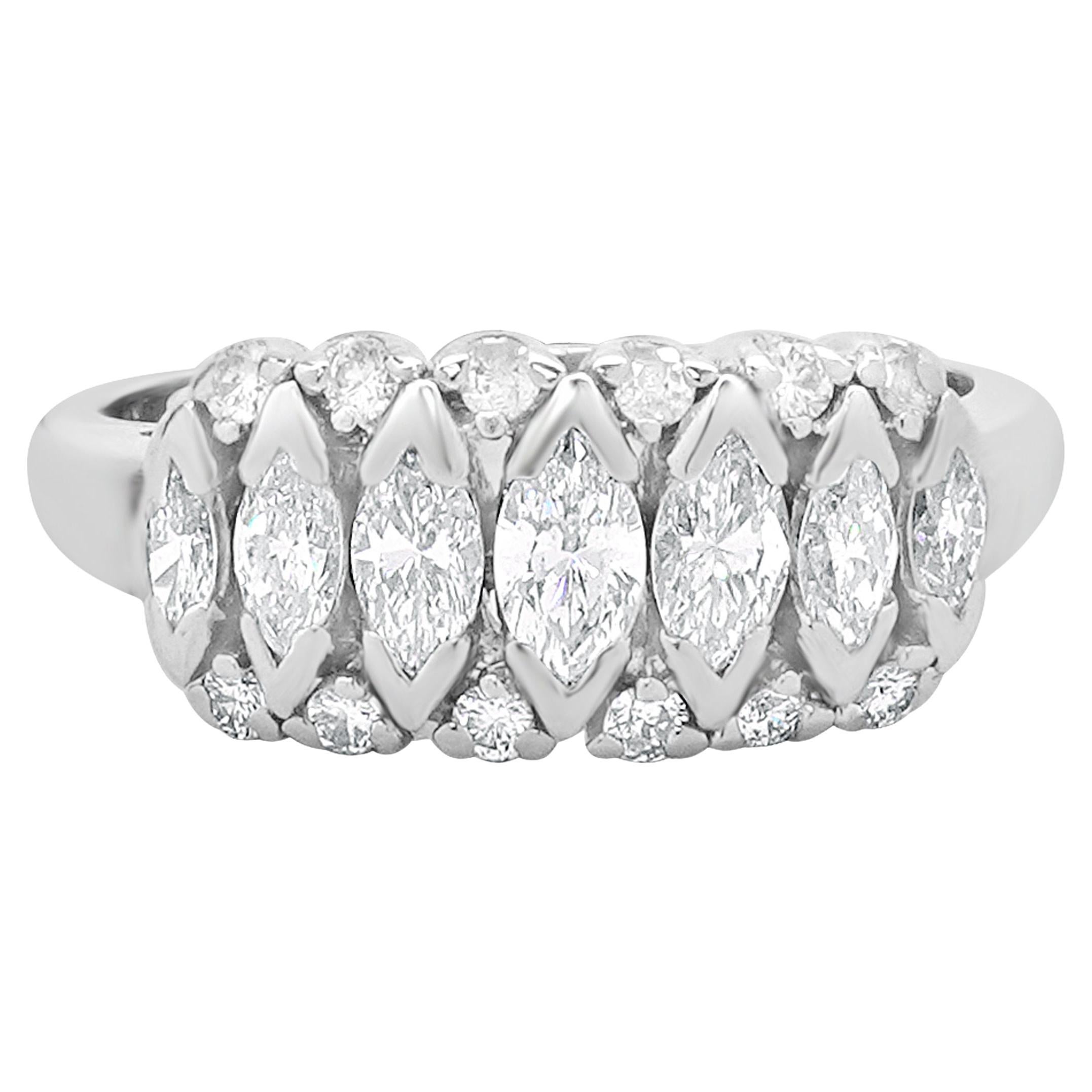 Platinum Marquise Diamond Band