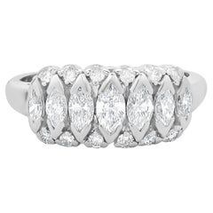 Platinum Marquise Diamond Band