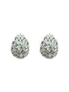 Pendientes Racimo de Diamantes Marquesa en Platino  Llevado por Huma Abedin en su boda