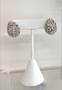 Platinum Marquise Diamond Cluster Earrings