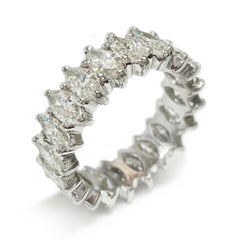 Platinum Marquise Diamond Eternity Ring, 4.00ctw, Size 8, Unisex