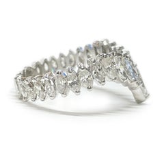 Platinum Marquise Diamond Peak Ring, 2.00ctw, Size 7.5, Contemporary