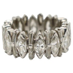Anillo de diamantes marquesa en platino