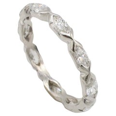 Platinum Marquise Shaped Natural Diamond 2.50 Carat Eternity Band Ring