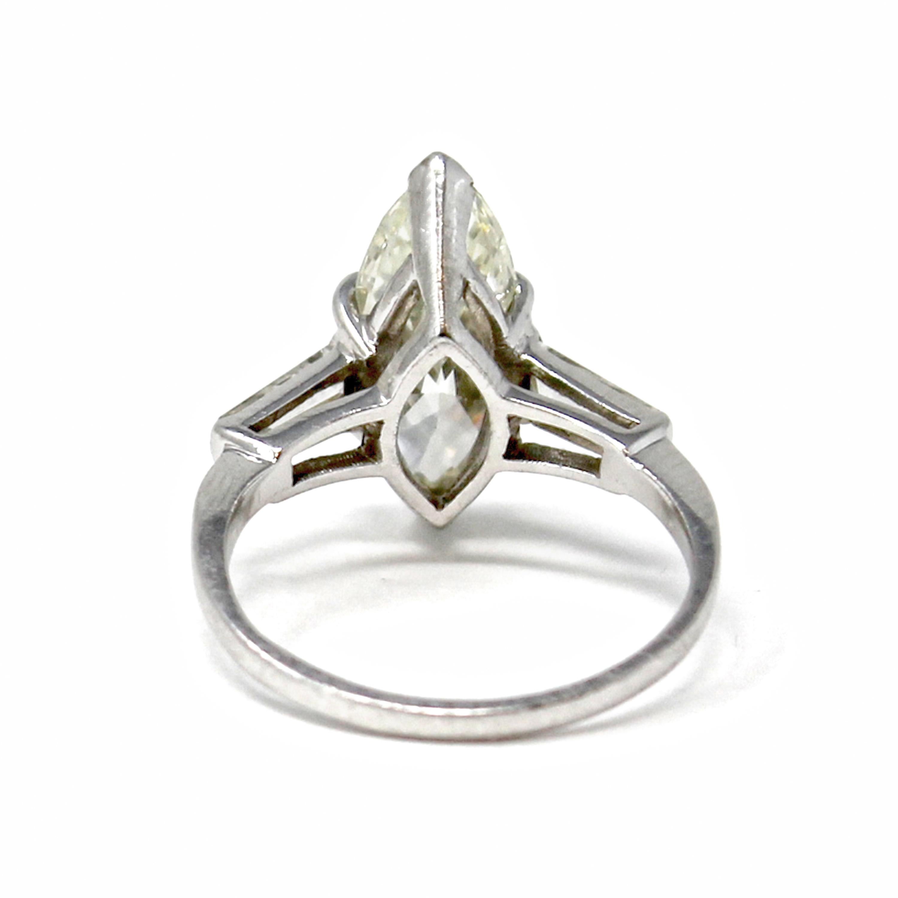 Marquise Cut Platinum Marquise Solitaire Diamond Ring