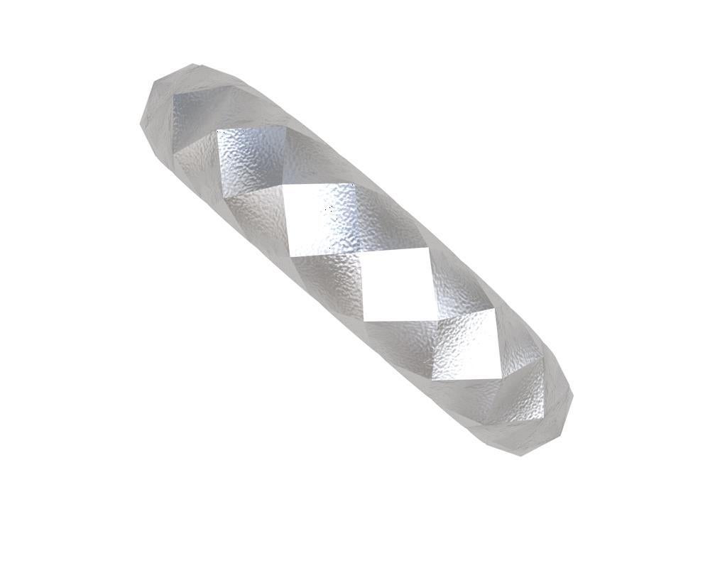 For Sale:  Platinum Matte Rhombus Wedding Band 3