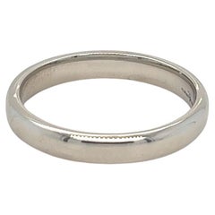 Alliance en platine, anneau de taille moyenne de 3 mm de large, fabriquée à la main à Londres