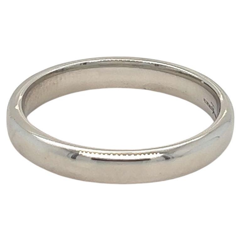 Platinum Wedding band, Medium Gauge Band, 3mm wide Handcrafted in London For Sale at 1stDibs