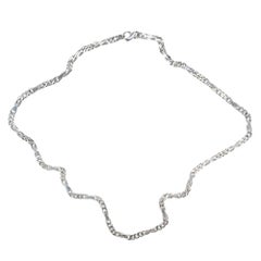 Platinum Men's Figaro Style Link Chain Necklace