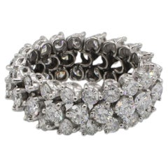 Alliance flexible en maille de platine sertie d'un diamant naturel de 6,00 carats