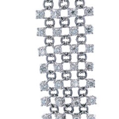 Platinum Mesh Bracelet with 6.40 Cts in Diamonds