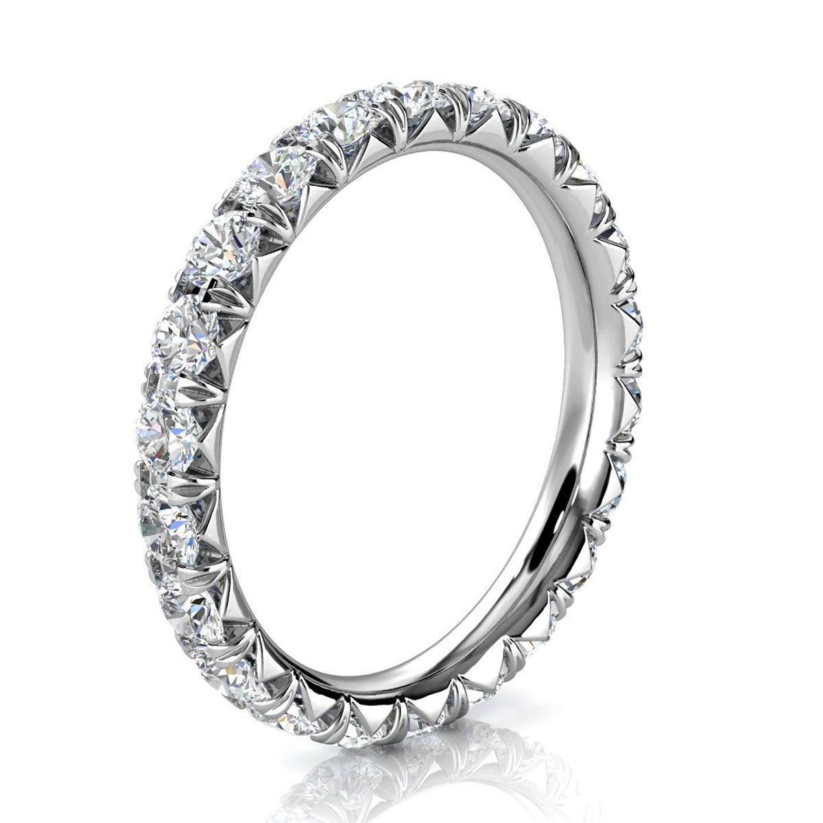 For Sale:  Platinum Mia French Pave Diamond Eternity Ring '1 1/2 Ct. Tw' 2