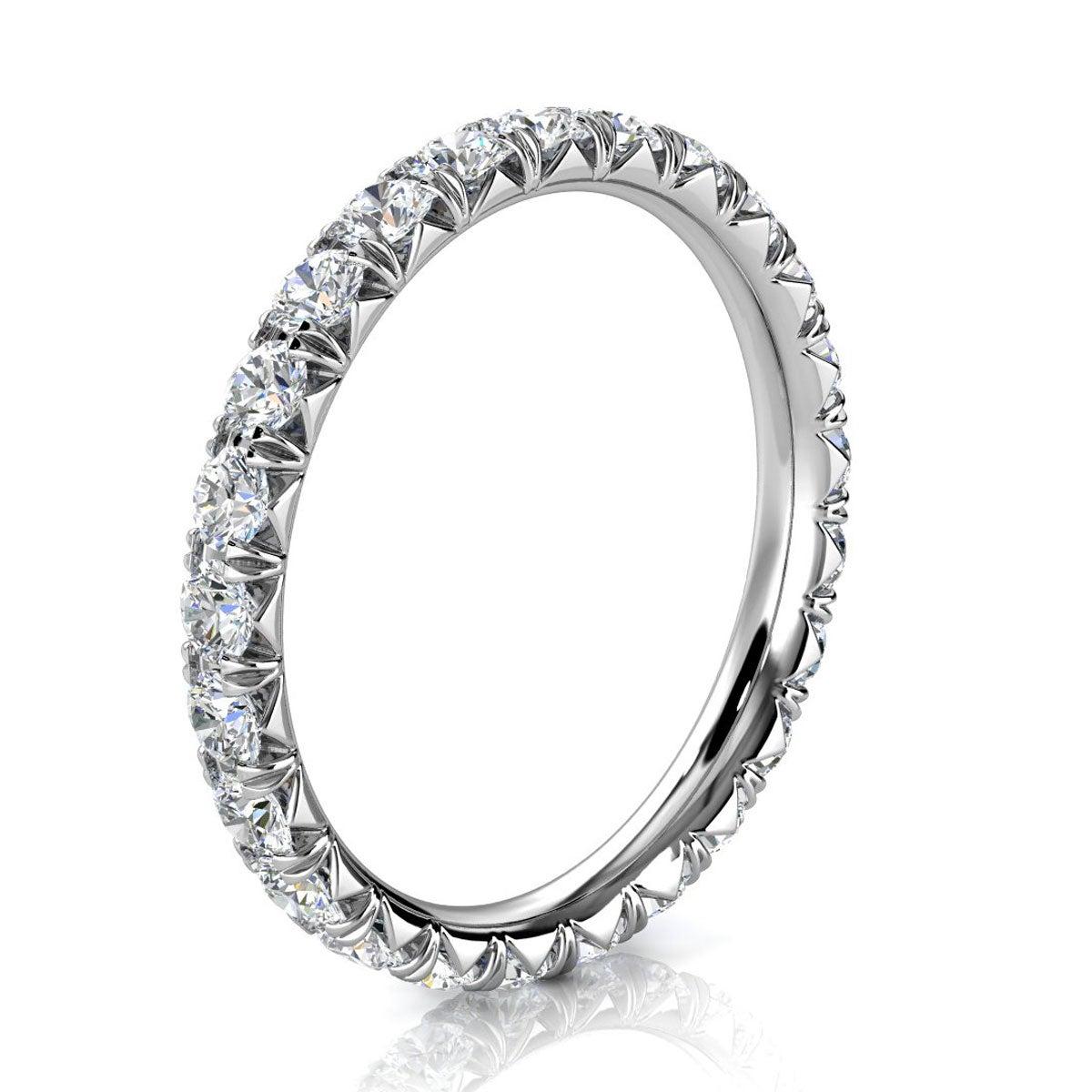 Im Angebot: Platin Platin Französisch Pave Diamant Ewigkeitsring '1 Ct. „Cow's () 2