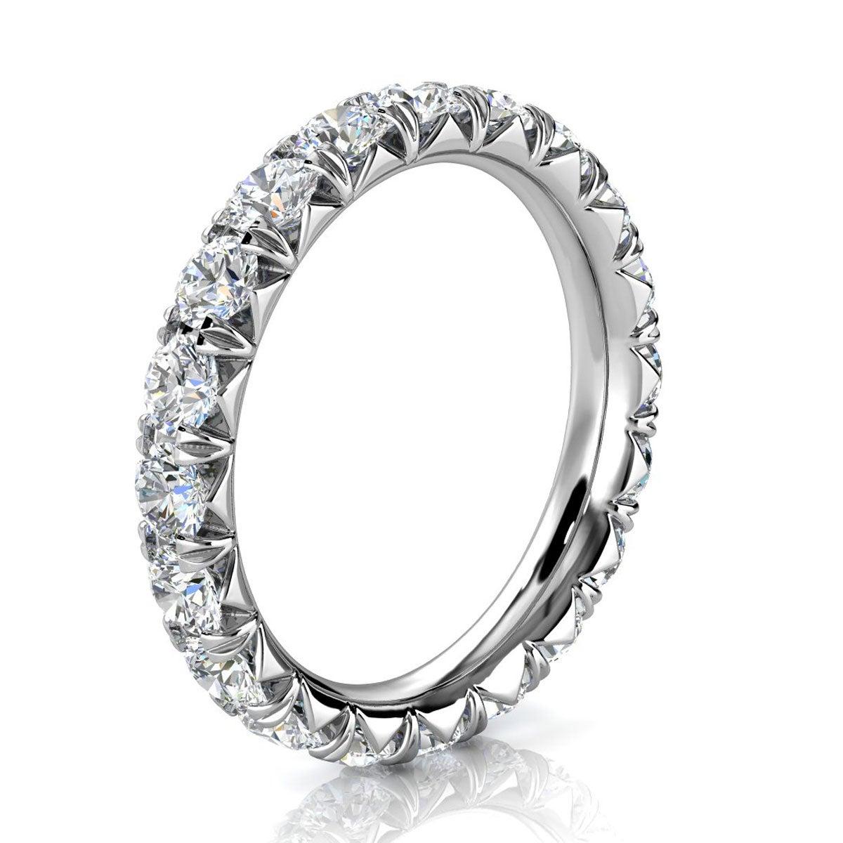 For Sale:  Platinum Mia French Pave Diamond Eternity Ring '2 Ct. Tw' 2