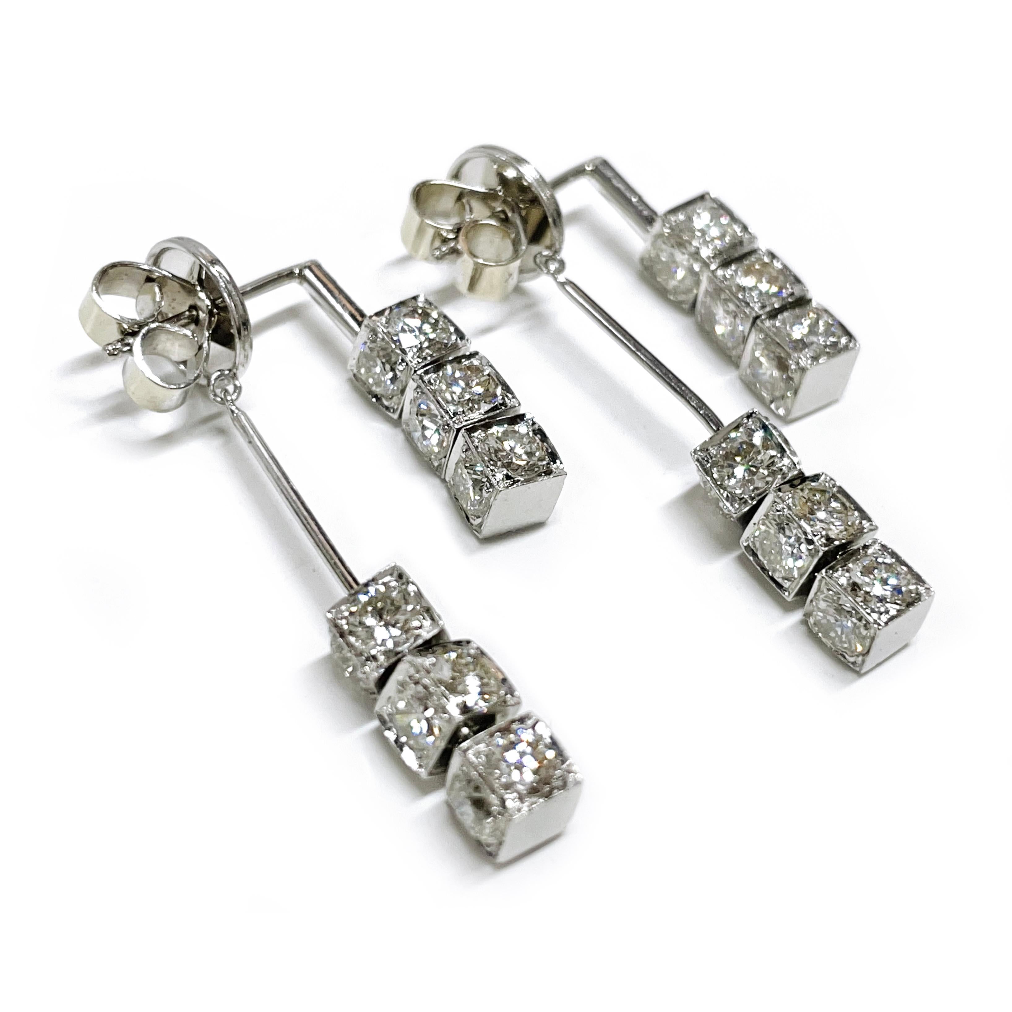 diamond cube earrings