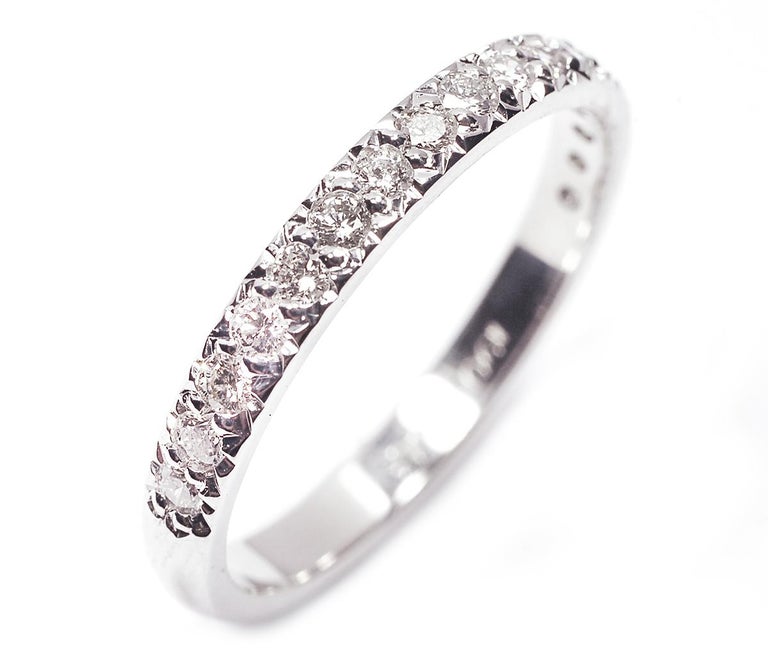 Platinum Micro Pave Diamond Eternity Band Weighting 0.60 Carat For Sale
